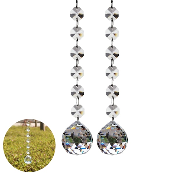 Elegant Kristallglas Kula Ljuskrona Prismor, Klart Optiskt Kristallglas Med Multi-Yta Droppformad, Perfekt För Mångsidig Heminredning Och