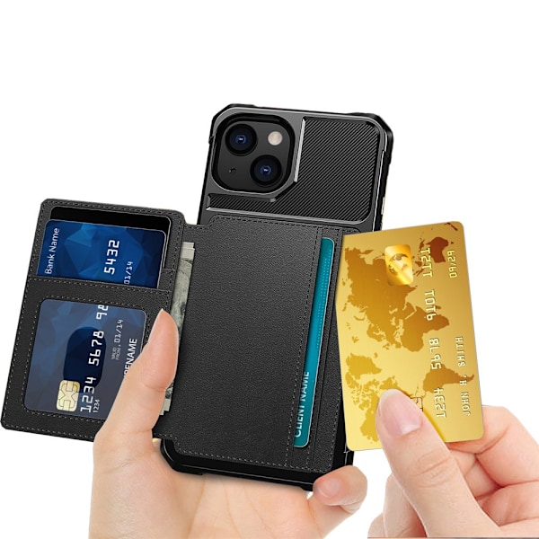 Smidigt Floveme Skal med Kortfack - iPhone 14 Grön Grön
