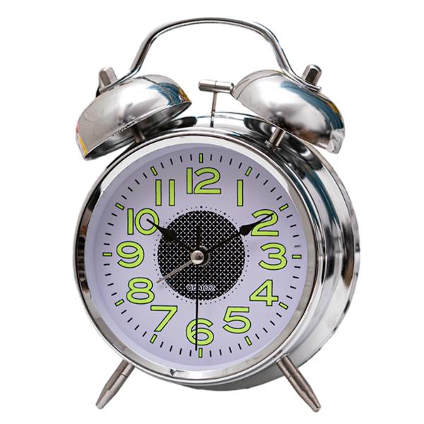 Analog väckarklocka med höglarm, batteridriven, tyst och tickande