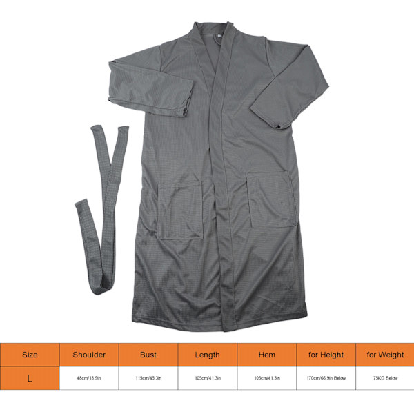 Badrock Unisex Mjuk Bekväm Lös Lätt Loungewear för Män Kvinnor Hem Spa Grå L