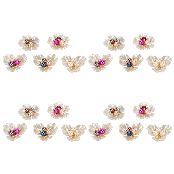 20 st Pärlor Dekorationer Falska Pärlor Vackra Smycken Tillverkning Kläder Falska Pärlor Platta Blomma 38mm