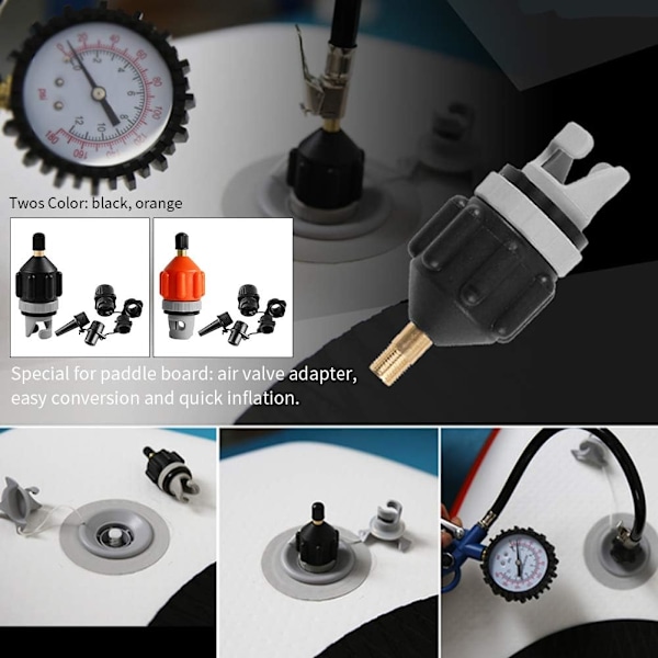 Luftventil Adapter, Uppblåsbar Båt SUP Pump Adapter med Munstycke, Multifunktion SUP Pump Adapter Kompressor Luftventil Konverter för Stand Up Paddle