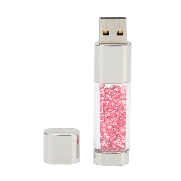 U Disk Unik Portabel USB 2.0 Hög Hastighet Lagring Transmission Läsa Data Flash Driver Rosröd diamant 32GB