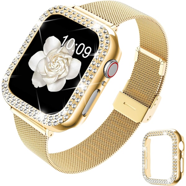 Metall armband kompatibel med Apple Watch armband 38 mm 40 mm 42 mm 44 mm, rostfritt stål ersättnings klockarmband med magnet kompatibel med