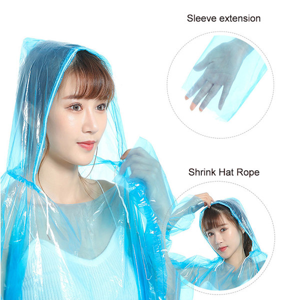 Regnponchos Familjepaket, Perfekt för Nöjesparker Vattenattraktioner, Lätta Portabla Ponchos med Hög Synlighet, Mångsidig Utomhus