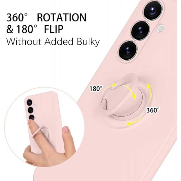 Samsung S24 Plus Stöttåligt Skal med Ringhållare CamShield - Rosa