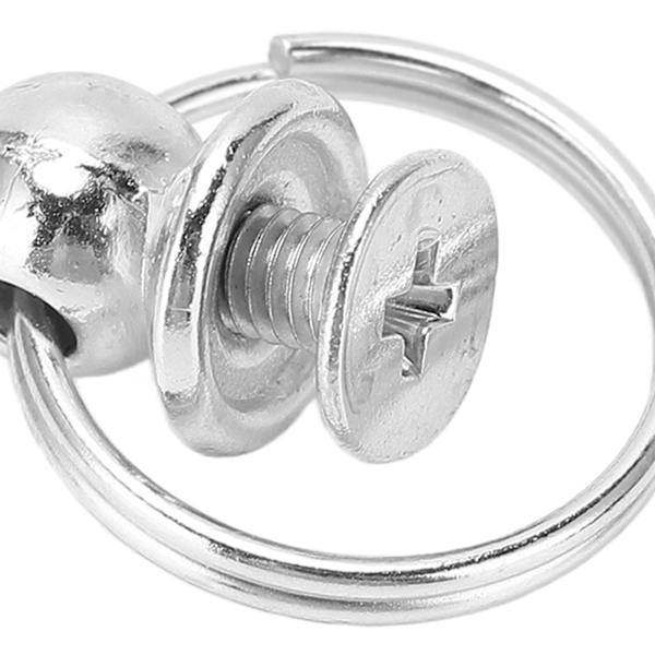 100 Set Monk Nitar med Dragslingor 8mm Högpolerad Kopparmaterial Dubbel Slinga Dragslinga för DIY Kläder Väskor Skor Silver