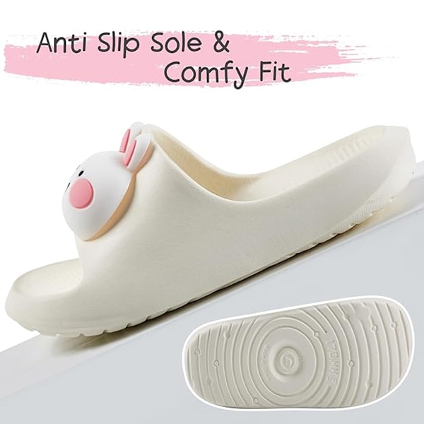 Kanin Slides Tofflor Barn Pojkar & Flickor Slide Sandaler för Barn Flip Flops Compfy Duschtofflor Strand Trädgårdsskor