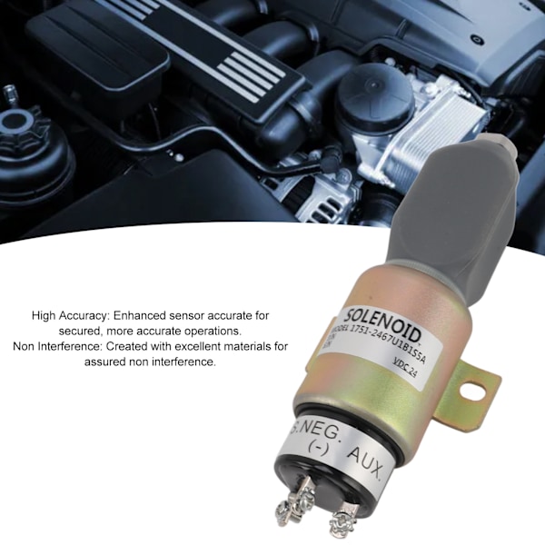 24V Bränslestopp Solenoid Brytare 1751 2467U1B1S5A Exakt Avstängnings Solenoid Brytare Motor Ersättningsdel