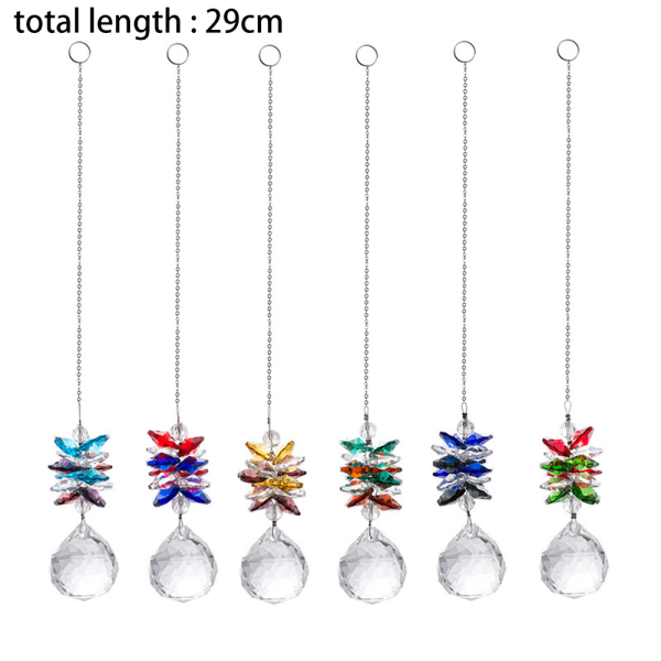 6st Crystal Sun Catcher, Crystal Ball Prism Rainbow Pendant Tillverkare för present, trädgård, fönster