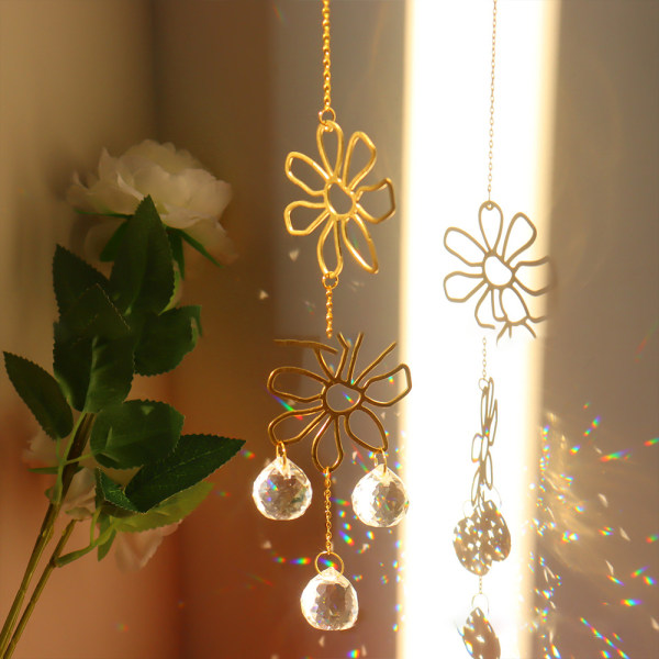 Flower Sun Catcher Crystal Lamp Dekoration Hängande fönster Trädgård Patio Party