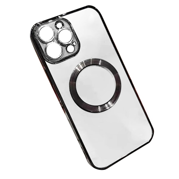 Mobilskal Fullständigt Skydd Falltåligt Reptåligt Tunt Lätt Smart Telefonskal med Linsskydd för IOS Svart Magnetisk Absorption För