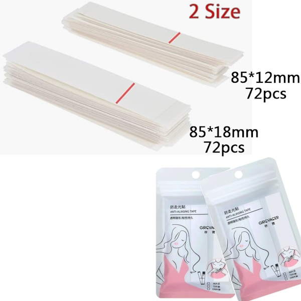 144 stycken mode skönhet dubbelsidig tejp, självhäftande remsor kläder hud brösttejp transparent klädtape för kroppskläder tillbehör kväll