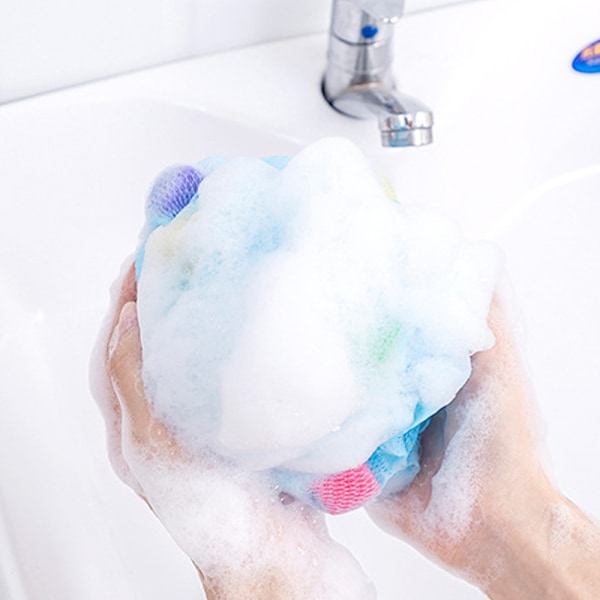 Loofah badsvamp, liten storlek färgglada loofah, mjuk exfolierande duschluffa, nätbad och duschsvamp för barn och vuxna