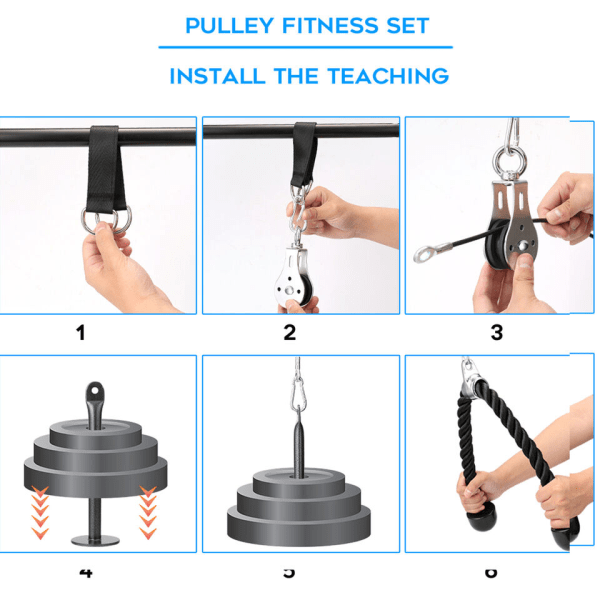 Fitness DIY Pulley Cable Machine Attachment System Loading Pin Lifting L6K6;Fitness Pulley Cable Gym Workout Equipment Machine Attach System Home DIY