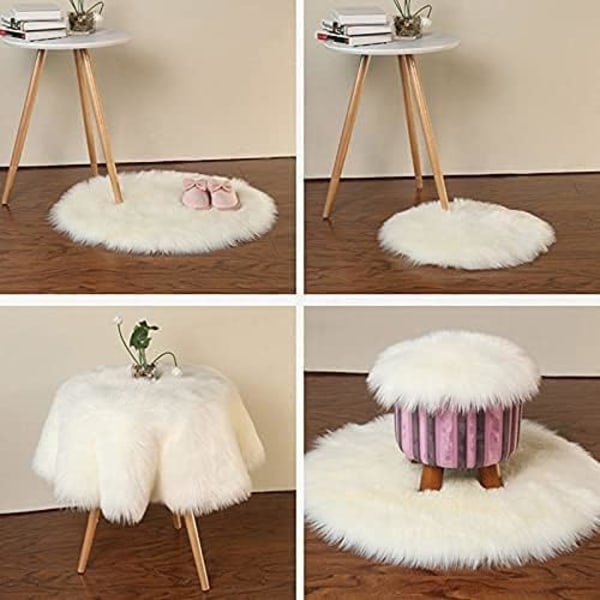 Mångsidig Golvkudde, Fluffigt Fuskfårskinnsmaterial för Vardagsrum, Sovrum, Barnrum, Kontor (60X60Cm)