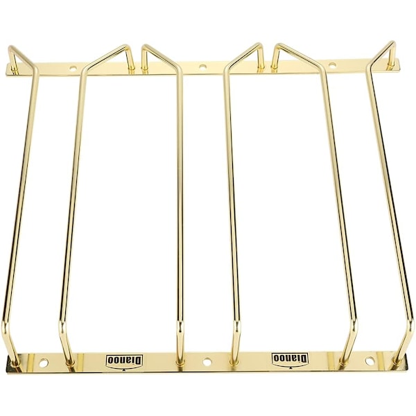 Dekorativt vinglasställ, förvaringsställ för vinglas under skåp med klassisk stil, elegant guldfinish för platsbesparing (27,5 cm, guld)