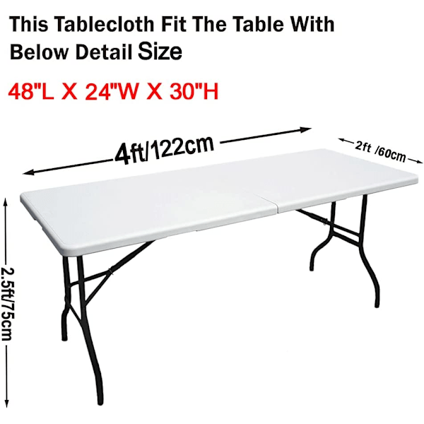 Spandex dukar för 4 ft hem rektangulärt bord