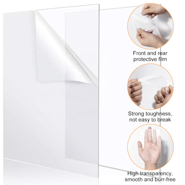 7 st transparenta akrylskivor (5,9 x 3,9 tum), 1 mm transparenta akrylpaneler Perspex-skivor, plexiglas akrylpaneler skivor för ritning,