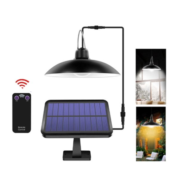 2W Solar Pendel Lamp Solar Lights med fjärrkontroll