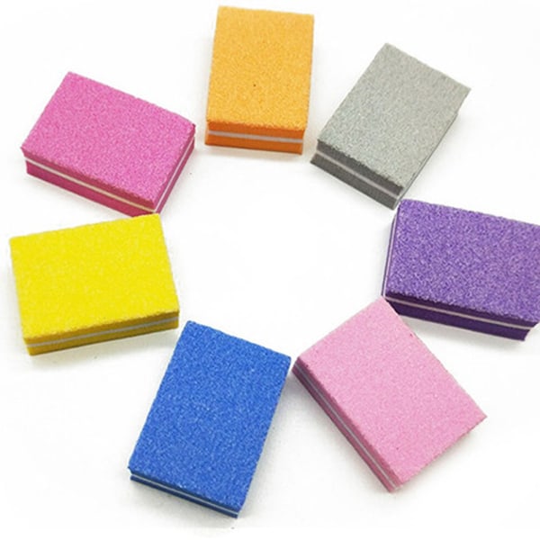 Nagelbuffer Mini Block Fil 180/100 Grit Sandwich Lila Tvättbar Nagelkonstverktyg för Nagelvård