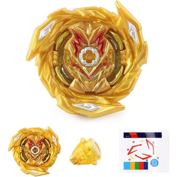 Burst Super King B-163 Brave Valkyrie .Ev' 2A Spinning Top High Performance Stater Set (Guld)