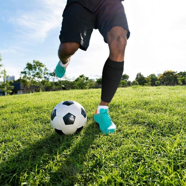 Fotbollsskydd Sock, Benstöd Fotboll Kalv Sleeves, Ungdom Fotbollsskydd Hållare för Nybörjare，