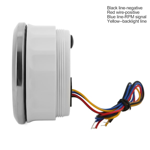 85mm 0‑8000RPM Varvräknare 7 Färger Bakgrundsbelysning IP67 Vattentät Peka Typ för Båt Marin Husbil 9‑32V Svart