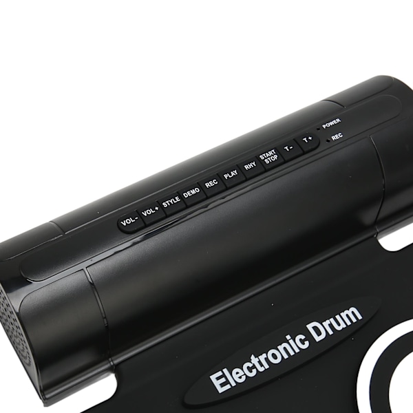 Elektroniskt Trumset 7 Pads Dubbla Högtalare Stereo Surroundljud Portabelt Rullbart Trumövningspad 100‑240V EU-kontakt