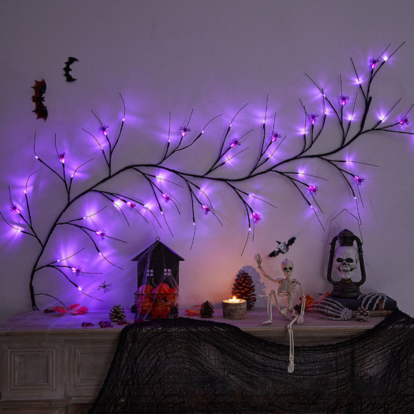Lila Spider Halloween LED-lampor Vattentäta dekorationer Smet