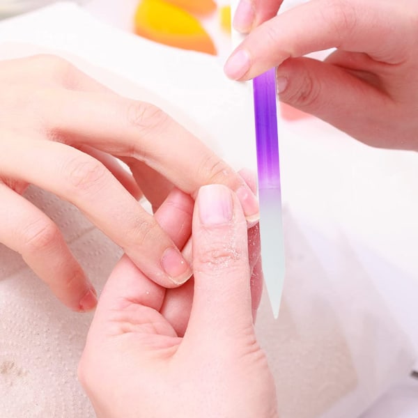Glas nagelbandsskrapa set nagelbandborttagare glas nagelfil dubbelsidig manikyr pedikyrverktyg för naglar och nagelbandvård