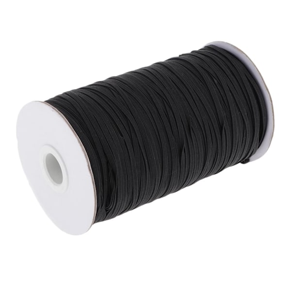 180 m elastisk stretchsnöre för kläder, klänning, sportbyxor, sömnadskant, svart, 3 mm resårband, tunt