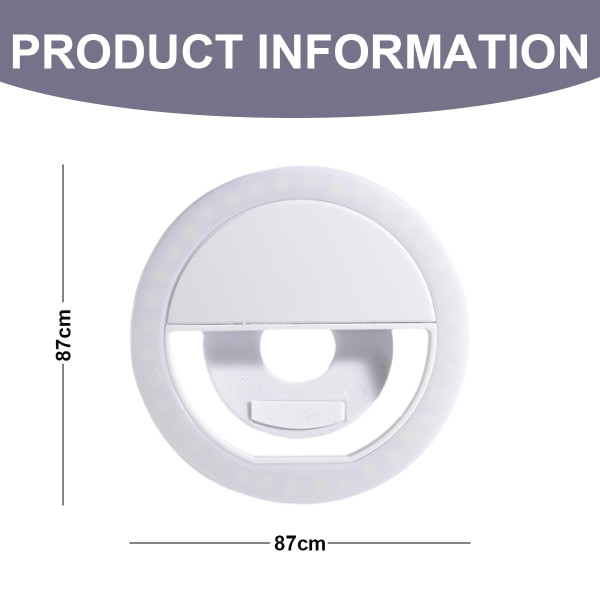 Selfie Light Ring Led Circle Clip-on Selfie Fill Light med LED