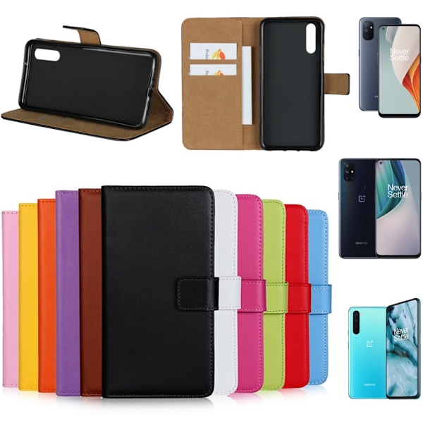 OnePlus Nord N10/N100 plånbok skal fodral väska skydd kort - Gul OnePlus Nord Gul OnePlus Nord
