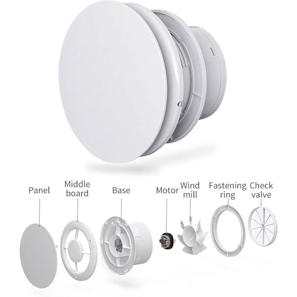 Modern Design Fläkt För Bostäder Och Kommersiella Miljöer, Tyst Ventilation Mini Lättviktig 100mm Plug And Play Fläkt Med Bred
