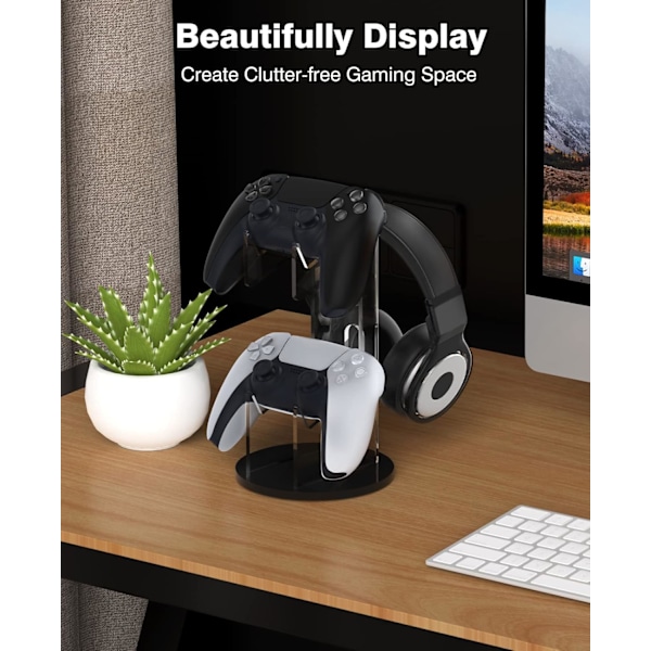 Universell handkontroll och headset-hållare, 2 i 1 handkontrollhållare, Stor