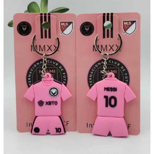 Nyckelring med fotbollsklubb, ryggsäcksdekoration, en bra present till vänner och familj Miami No.10 Miami No.10