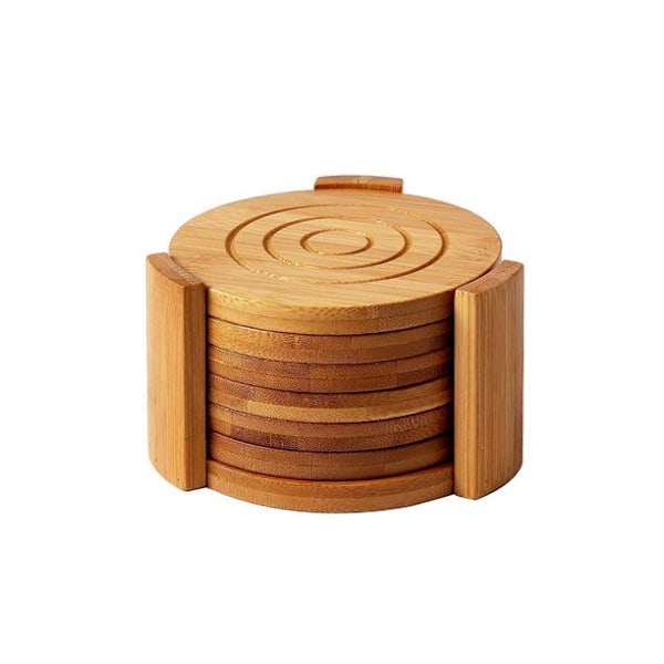 Vävda Glasunderlägg i Bambu, Non-Stick Yta Skyddar Möbler, Lätta att Rengöra & Underhålla, Perfekt Inflyttningspresent till Vänner & Familj