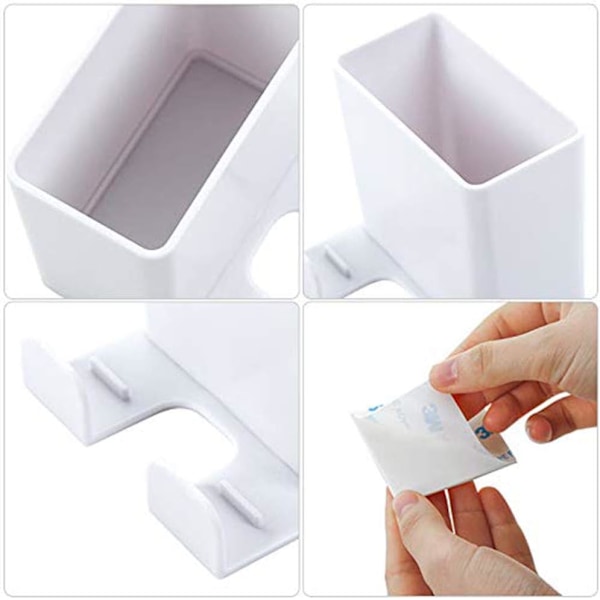 Mobiltelefonhållare för väggmontering, ABS-plastmaterial Fjärrkontrollhållare med krok och laddningsställ, Universal Multifunktionell Organizer (3