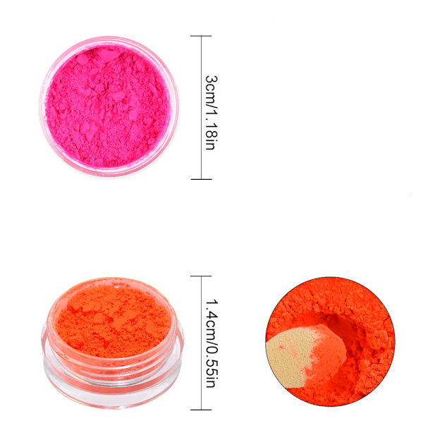 12 lådor pigment nagelpulver, färgglada fluorescerande färg nagelpigment damm nagelglitter gradient iriserande nagelkonst dekoration