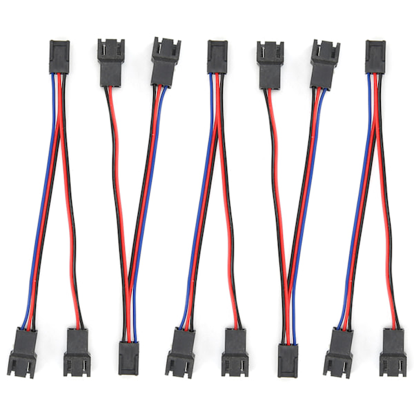 5 st Fläktadapterkabel 2-i-1 Datorchassitillbehör Hona 3-Pin till Hane 3-Pin 2-Pin