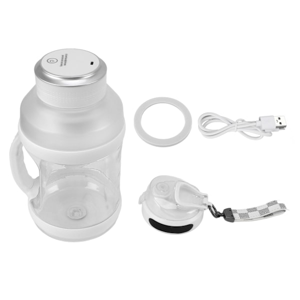 2L Sport Portabel Blender med 6 Blad 18000rpm 4000mAh Typ C Resejuiceblender för Shakes Smoothies Vit