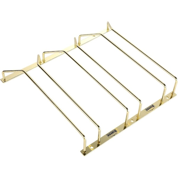 Dekorativt vinglasställ, förvaringsställ för vinglas under skåp med klassisk stil, elegant guldfinish för platsbesparing (27,5 cm, guld)