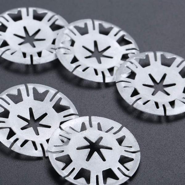 Paket med 40 klämskivor värmesköld, metall Starlock låsbrickor, manganstål låsbrickor för att fästa clips och värmesköldar under