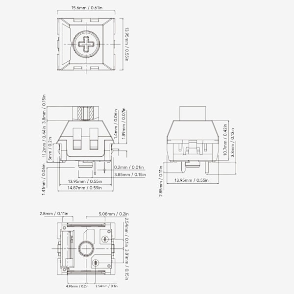 30 st Mekaniska tangentbordsbrytare Vattentät bakgrundsbelysning DIY tangentbordsbrytare för anpassning av tangentbord Jade Switch