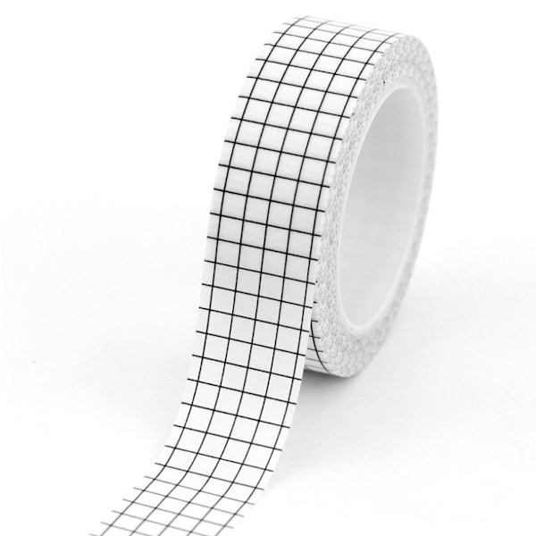 Washi Tejp Set, 10 Rullar Rutmönstrad Dekorativ Maskeringstejp för Journaling, Högkvalitativt Washi-papper Perfekt som Gåva