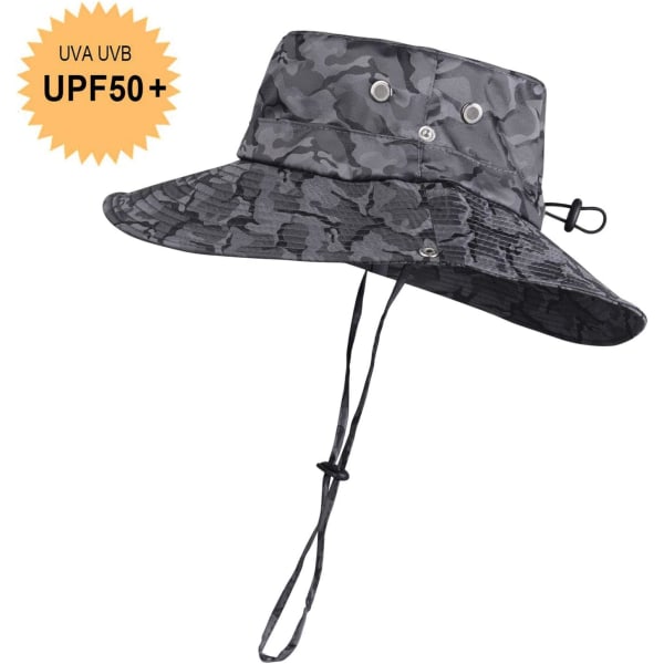 Andningsbar hatt med bred brätte utomhus vattentät UPF 50+ solskyddande meshi solhatt för resefiske