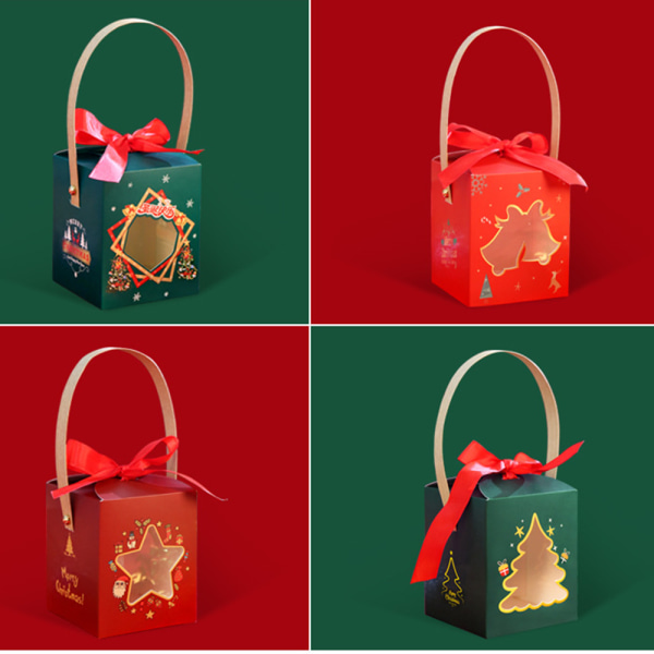 10 julgodislådor–julhus kartong med handtag,självmonterad