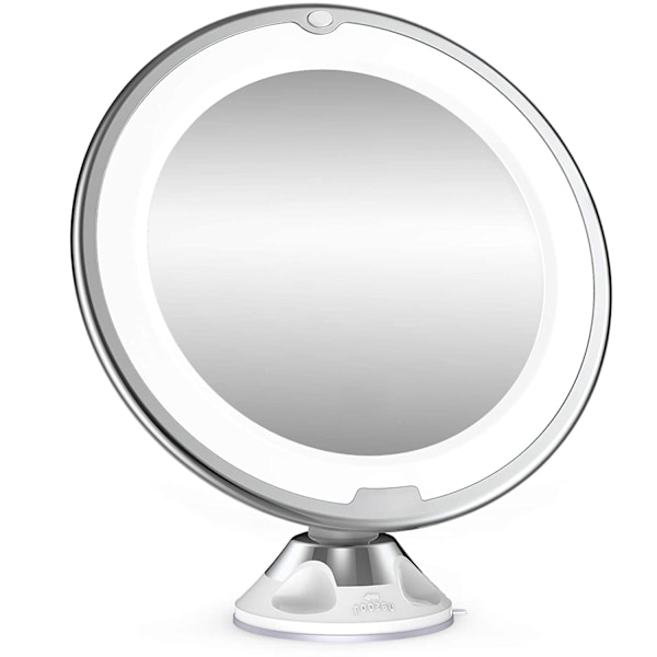 10X Förstoringssminkspegel med Ljus, 360 Graders Rotation, Integrerad Låsande Sugkopp För Säker Fästning, Perfekt För Felfri Makeup