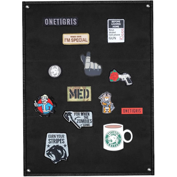 Displaytavla för taktisk patch-samling, portabel & flexibel design, kraftiga öljetter, hopfällbar panel för militär arméstridsmoraluniform,
